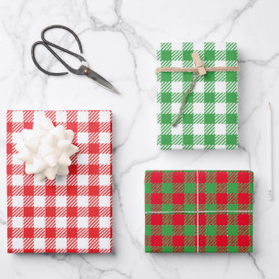 Christmas Gingham Trio Geschenkpapier Set