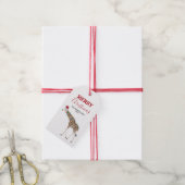 Christmas Giraffe Funny Animal with Santa Hat Card Geschenkanhänger (Mit Garn)