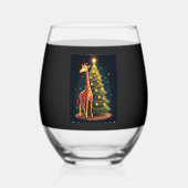 Christmas Giraffe Official Tree Topper Funny Tall Weinglas Ohne Stiel (Vorderseite)