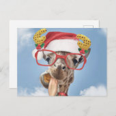 Christmas giraffe postkarte (Vorne/Hinten)