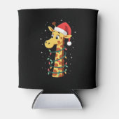 Christmas Giraffe Santa Hat Lights Giraffe Men Wom Dosenkühler (Vorderseite)