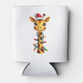 Christmas Giraffe Santa Hat Lights Giraffe Men Wom Dosenkühler (Vorderseite)