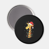 Christmas Giraffe Santa Hat Lights Giraffe Men Wom Magnet (Vorderseite/Rückseite)