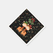 CHRISTMAS GIRAFFES KISSEN UNTER DEM MISTLETOE PAPI SERVIETTE (Ecke)
