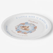Christmas Girl Baby Shower Blue Deeer Paper Teller (Schrägansicht)