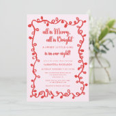 Christmas Girl blush pink red lights baby shower Einladung (Stehend Vorderseite)