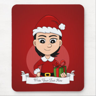 Christmas Girl Cartoon Mouse Pad Mousepad