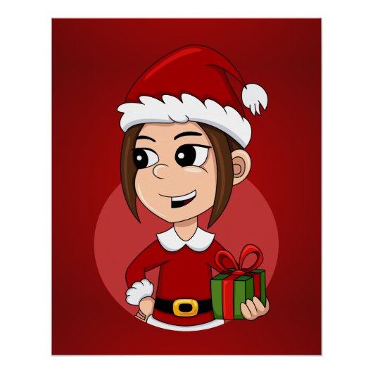 Christmas girl cartoon poster (Vorderseite)
