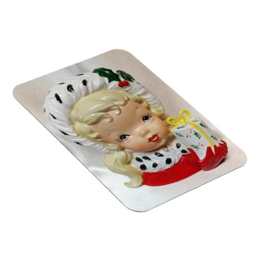 Christmas Girl Child Head Vase Präsent Holly Niedl Magnet (Rechte Seite)