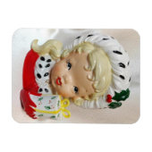 Christmas Girl Child Head Vase Präsent Holly Niedl Magnet (Horizontal)