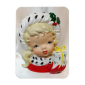 Christmas Girl Child Head Vase Präsent Holly Niedl Magnet (Vertikal)