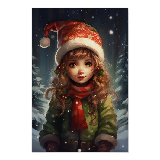 Christmas Girl Elf Poster (Vorderseite)
