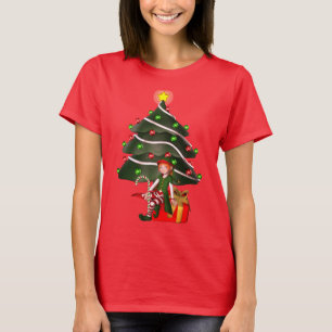 Christmas Girl Elf Tree Niedlich T-Shirt