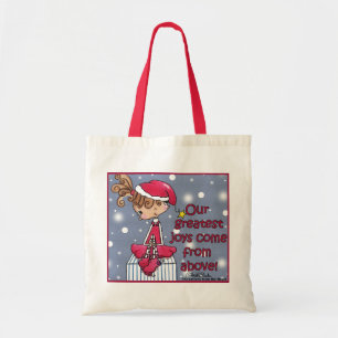 Christmas Girl-Joy von oben Tragetasche