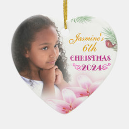 Christmas Girl Personalisiertes Foto Herzgeschenk Keramik Ornament