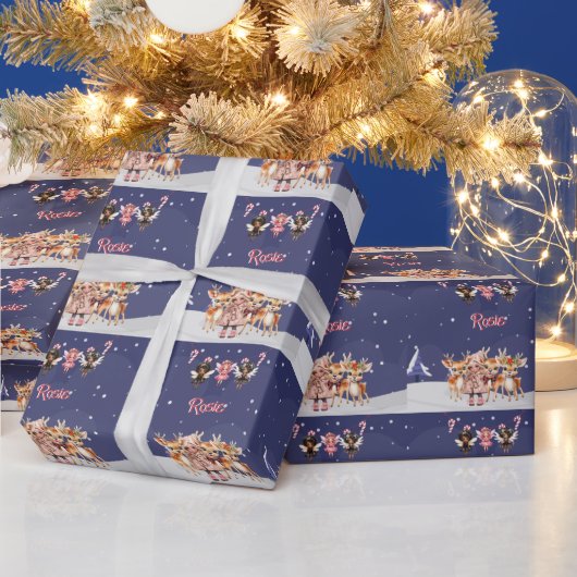 Christmas Girl Reindeer Candy Cane Fairies Geschenkpapier (Feiertage)