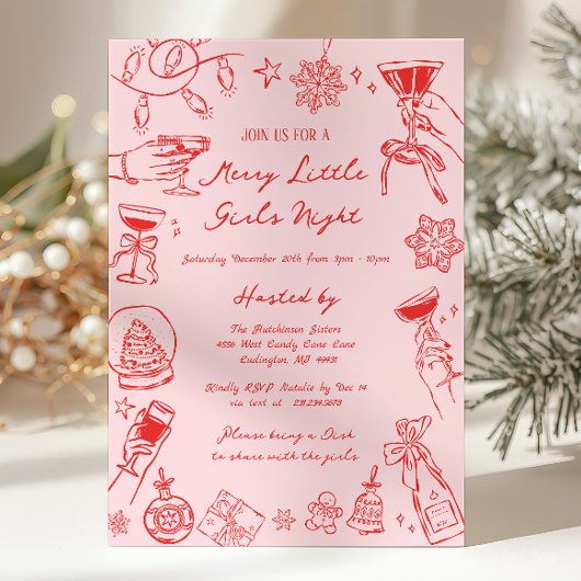 Christmas Girls Night Invitation Einladung
