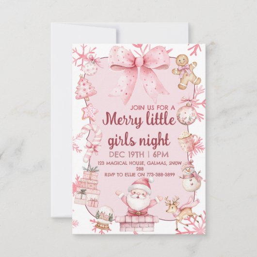 Christmas girls night party invitation einladung (Vorderseite)