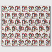 Christmas Girly Gnome mit Kariertem Hut Geschenkpapier (Flach)