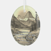 Christmas Glacier Nationalpark Sepia EngagePaar Ornament Aus Glas (Vorderseite links)