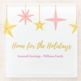 Christmas Glass Coaster with Holiday Motifs Glasuntersetzer