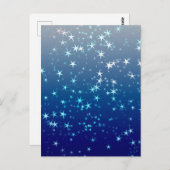 Christmas Glitzern Stars Blue Sky Postkarte (Vorne/Hinten)