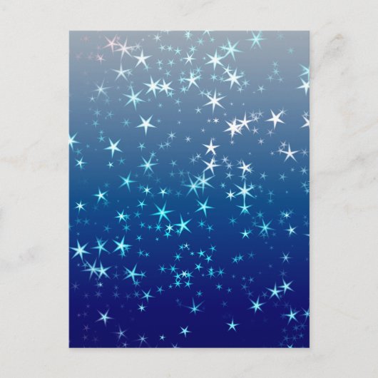 Christmas Glitzern Stars Blue Sky Postkarte (Vorderseite)