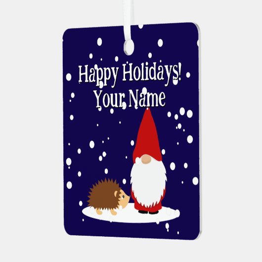 Christmas gnome and hedgehog tree Ornament (Vorderseite links)