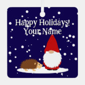 Christmas gnome and hedgehog tree Ornament (Vorderseite)