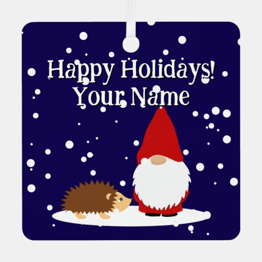 Christmas gnome and hedgehog tree Ornament (Vorderseite)