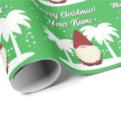 Christmas gnome cartoon with palm trees unique geschenkpapier (Rolleneckpunkt)