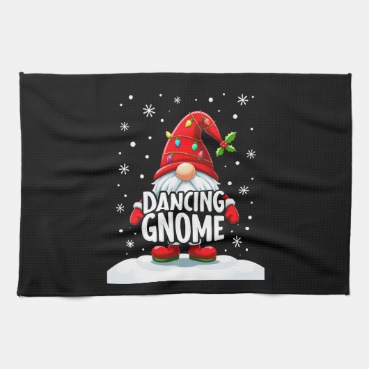 Christmas Gnome Dancing Gnome Family Christmas (5) Geschirrtuch (Horizontal)