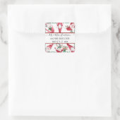 Christmas Gnome Deer Antler Red Watercolor Adresse Quadratischer Aufkleber (Tasche)
