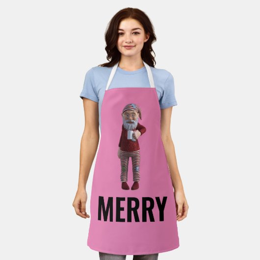 CHRISTMAS GNOME ELF MERRY SCHÜRZE (Getragen)