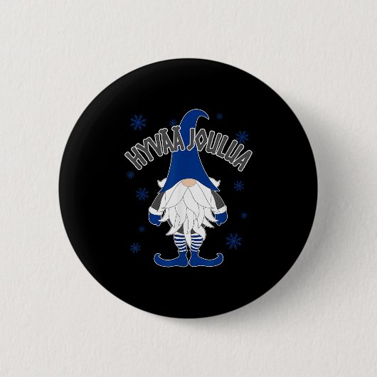 Christmas Gnome Finnish Scandinavian Tomte Finland Button (Vorderseite)