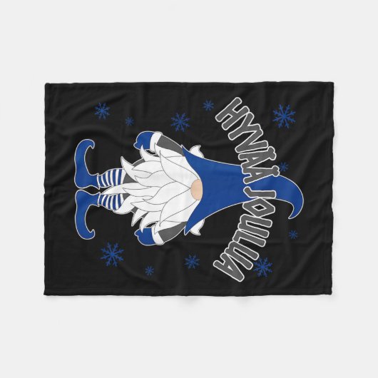 Christmas Gnome Finnish Scandinavian Tomte Finland Fleecedecke (Vorderseite (Horizontal))