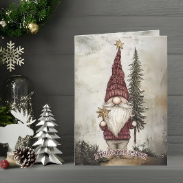 Christmas Gnome for Holiday Karte