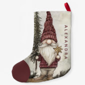 Christmas Gnome for the Holidays Custom Name Kleiner Weihnachtsstrumpf (Rückseite)