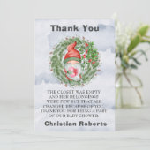 Christmas Gnome Geburtstagsparty Dankeschön Karten (Stehend Vorderseite)