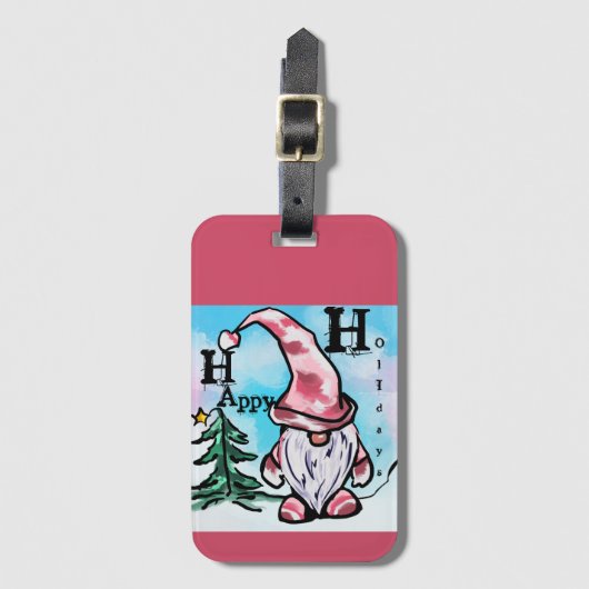 CHRISTMAS GNOME GEPÄCKANHÄNGER (Vorderseite Vertikal)