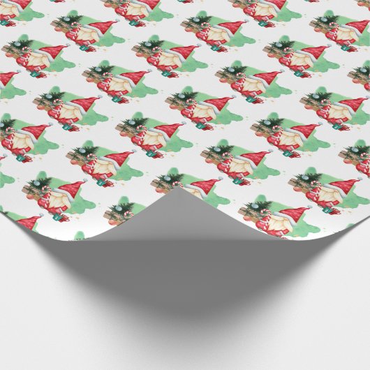 CHRISTMAS GNOME GESCHENKPAPIER (Ecke)