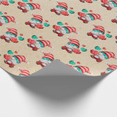 Christmas Gnome Gold Glitzer Geschenkpapier (Ecke)