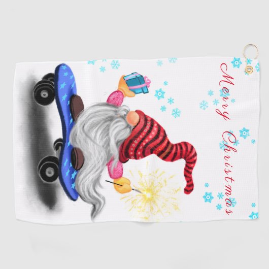 Christmas Gnome Golf Handtuch (Horizontal)