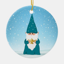 Christmas Gnome Holding a Magic Lamp