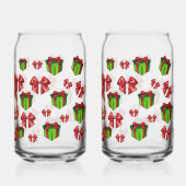 Christmas Gnome Holding Gift | Festive Dosenglas (Rückseite)