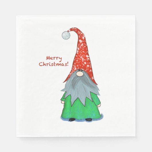 Christmas Gnome Luncheon Napkin Serviette (Vorderseite)