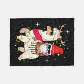 Christmas Gnome On Llama, Cute Alpaca Chanukah Chr Fleecedecke (Vorderseite (Horizontal))