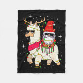 Christmas Gnome On Llama, Cute Alpaca Chanukah Chr Fleecedecke (Vorderseite)
