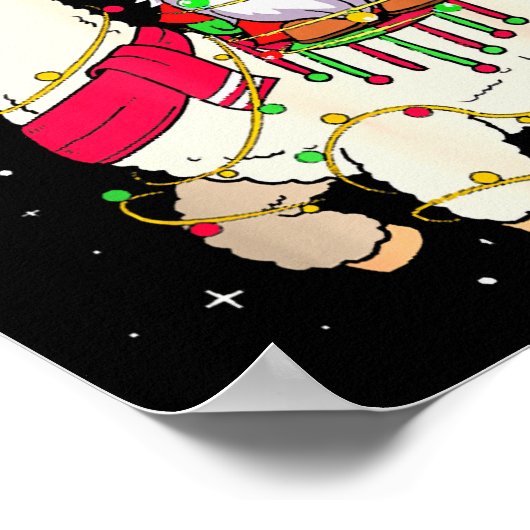 Christmas Gnome On Llama, Cute Alpaca Chanukah Chr Poster (Ecke)