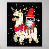 Christmas Gnome On Llama, Cute Alpaca Chanukah Chr Poster (Vorne)